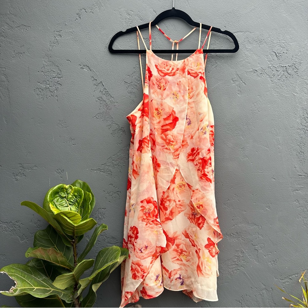 Chiffon Floral Pattern Layered Spring Dress